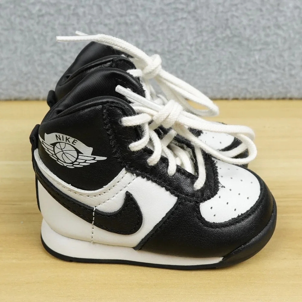 New Nike Air Jordan 1 High TD Toddler Size 2C Black White DV3655-001 Retro Panda